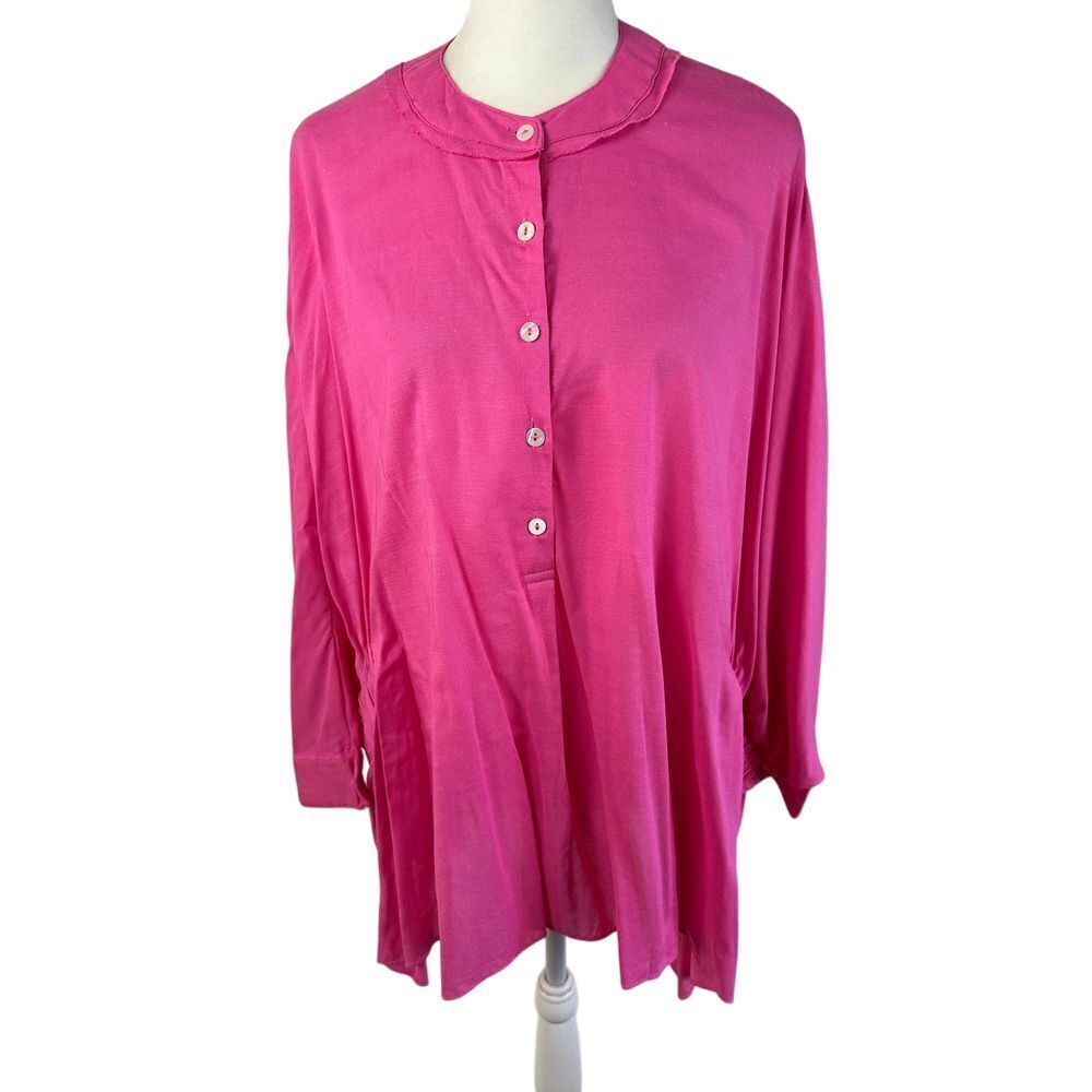 P.Cill‎ Top Women's M/L Button-Down Sleeveless Blouse Ruffle Details